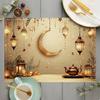 4-Pack Ramadan Lantern Moon Stars Placemats, Rectangular Table Mats, Heat Resistant Dining Table Protectors, Restaurant Decor