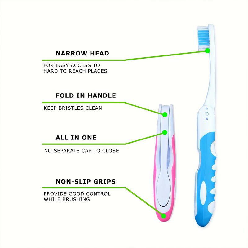 Portable Soft Rubber Folding Toothbrush 5 10pcs Travel Microfiber Bristles Compact Design for Couples Oral Care