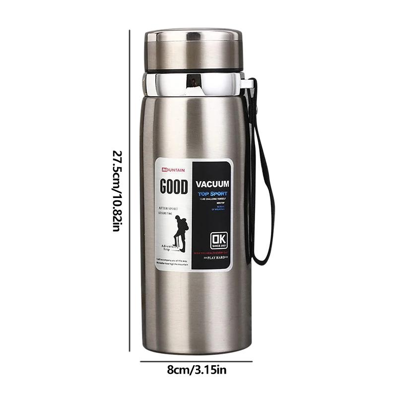 Large Capacity Outdoor Thermos Cup Stainless Steel 24 Hours Heat Preservation Cold Preservation 1000ml Water Bottle  Oz Tumbler