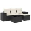 VidaXL Salon de Jardin avec Coussins 5 pcs, Canapés de Terrasse, Ensemble de Meubles de Patio, Mobilier d'Extérieur, Noir 3254813