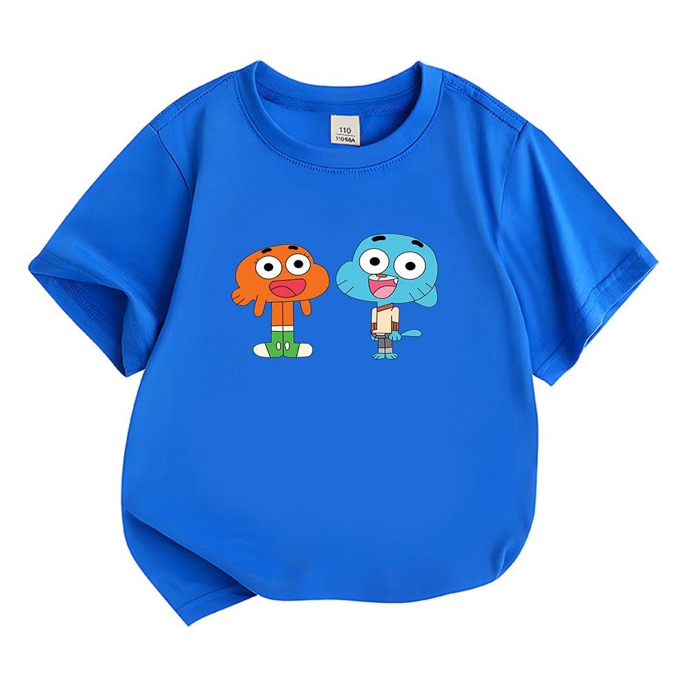 The Amazing World of Gumball Children's T-shirt 100% Cotton Cartoon Tees Boys Girls Anime Clothes Summer Short Sleeve Kids Top