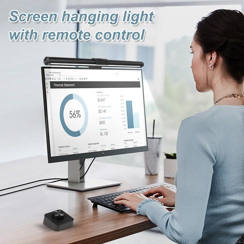 5 Farben LED Monitor Lichtleiste RGB Stufenlose Dimmung Kurve Bildschirm Hängelampe Studie Lesen USB Augenpflege Laptop Schreibtischlampe