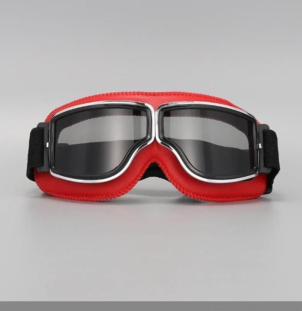 Motorcycle Glasses Windproof Motorcycle Helmet Glasses Sunglasses Retro Universal Folding Leather Retro Motorcycle Accessories