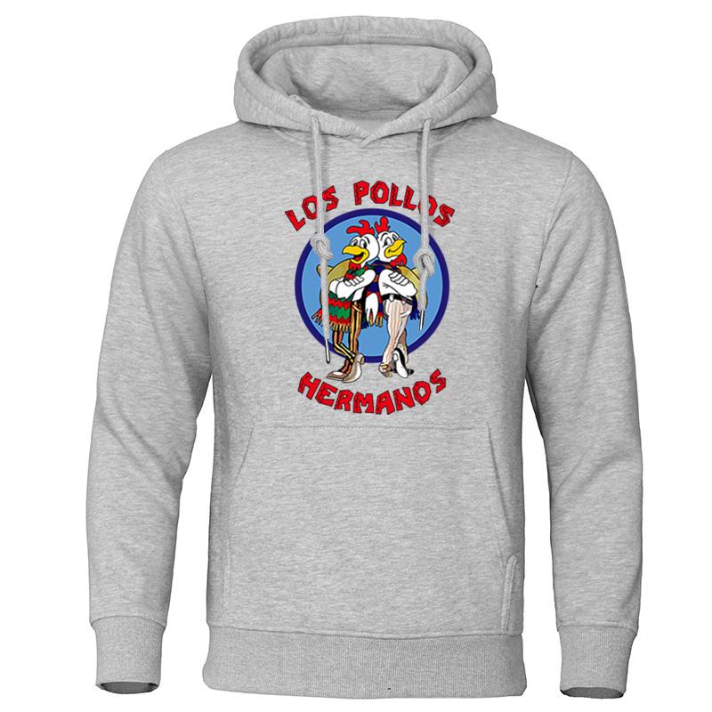 Men's Hoodies Loose Oversized Letter Print LOS POLLOS Hermanos Male Sweatshirts Chicken Brothers Pullovers Warm Breathable Hoody