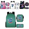 Lilo Stitch Kids Waterproof Backpack Set Oxford School Bag With Pencil Case For Elementary Students
