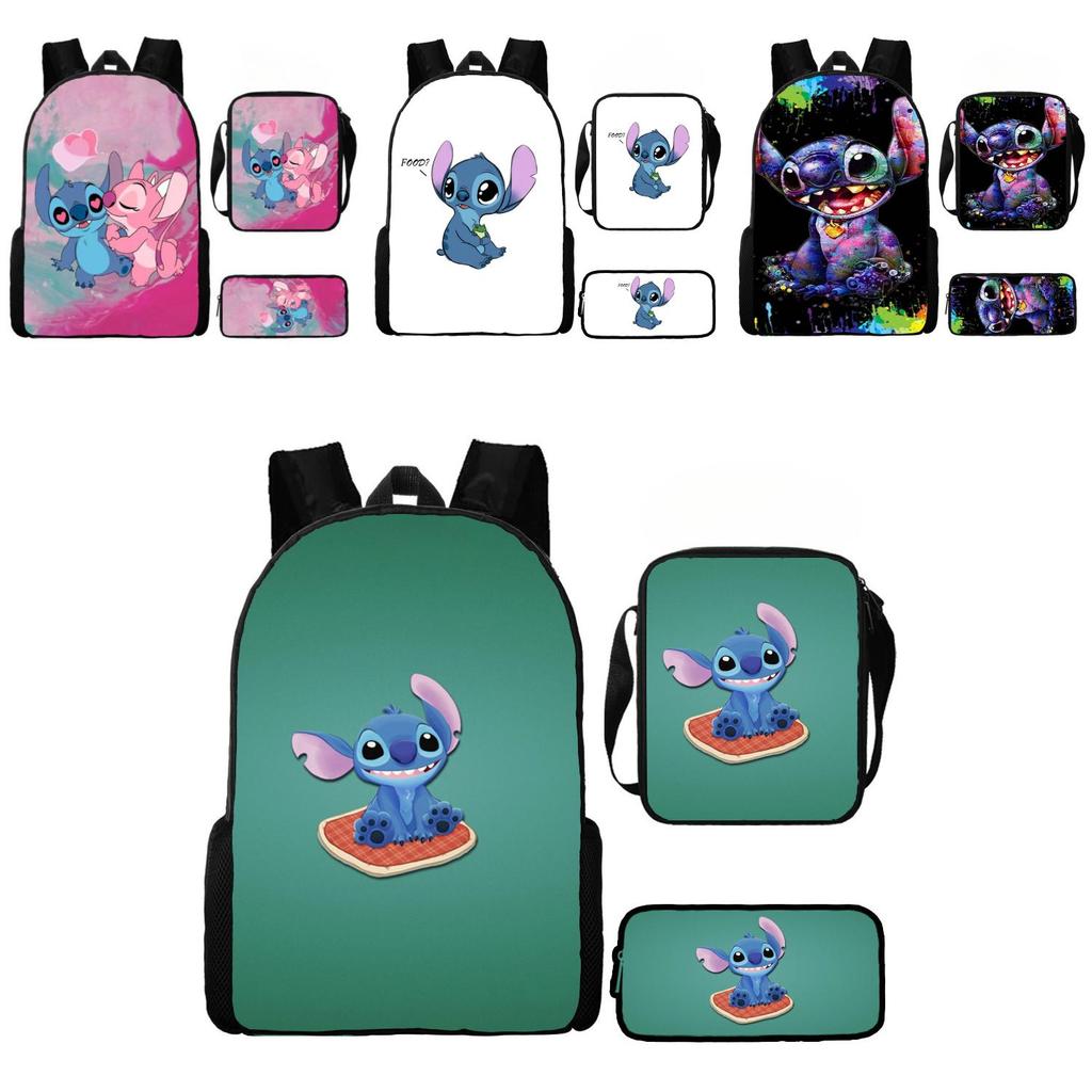 Lilo Stitch Kids Waterproof Backpack Set Oxford School Bag With Pencil Case For Elementary Students
