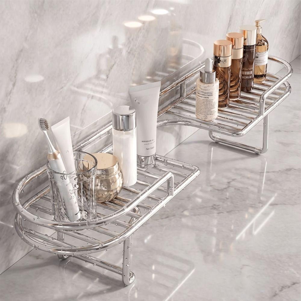 Stainless Steel Faucet Storage Rack Foldable Foot Bathroom Organizer Sink Shelf Washbasin
