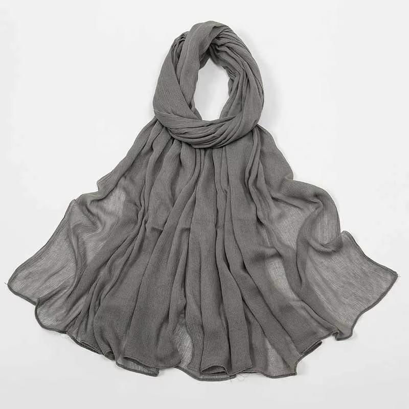 2024 Soft Rayon Cotton Muslim Hijabs for Women Scarf Plain Shawls Femme Musulman Viscose Rayon Headscarf Islamic Turban Headband