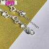 925 Sterling Silver FULL Heart AAA Zircon Chain Bracelet Jewelry