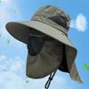 Summer Sun Hats Uv Protection Outdoor Hunting Fishing Cap For Men Women Hiking Camping Visor Bucket Hat Neck Flap Fisherman Hat