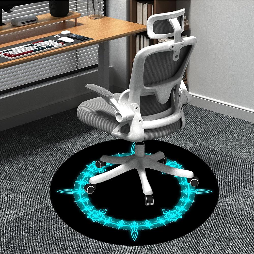 

1pc Glowing Circle Design Chair Carpet for Office, Non-slip, Soft and Durable Office Rug for Decoration, Perfect for Office yy251229152 80cm by 80cm