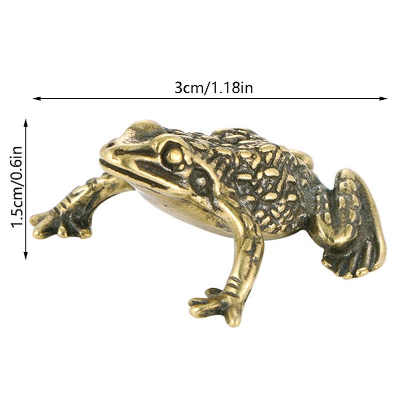 Figurine de broască din alamă masivă, miniaturi, ceai, animale de companie, jucărie, ornament, decorare, accesorii de meșteșuguri, accesorii norocoase, cupru, statui de animale, decor