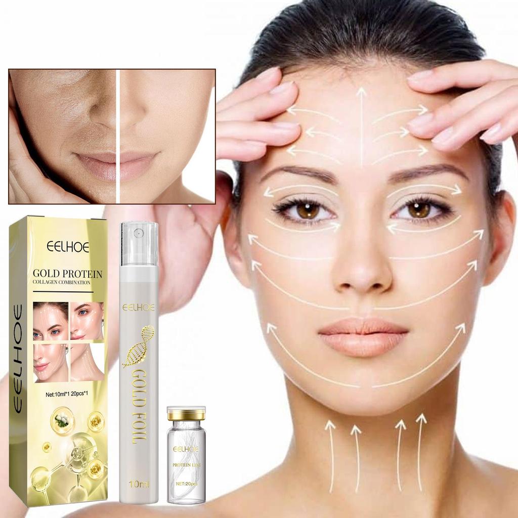 EELHOE Kit Rassodante e Lifting Linea Proteica Viso Linee Sottili Contouring Rassodamento Cutaneo Siero Idratante