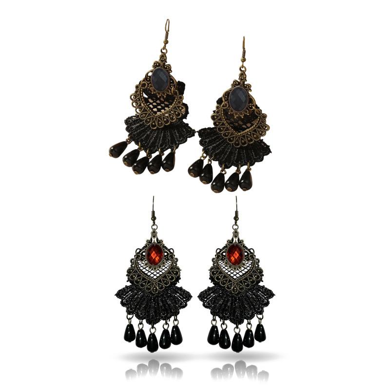 

Серьги для женщин, винтажные кружевные висячие серьги, художественный декор, люстра, висячие серьги, вечерние на Хэллоуин