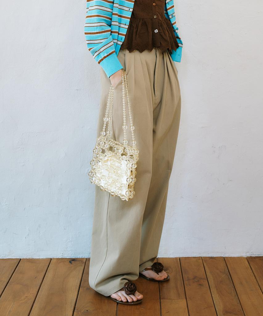 GREENBUTTER Relaxed Classic Pintuck Pants (Beige)