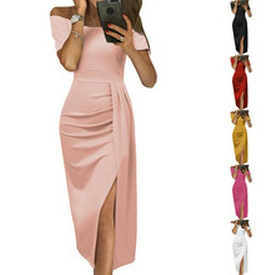 2025 European Women's Summer Pleated Irregular Long Beach Dress