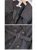 Plus Size British Style Mid-Length Trench Coat for Women, Waist-Cinched for a High-End Feel, Fits 130-350 lbs, Spring to Winter Fashion.