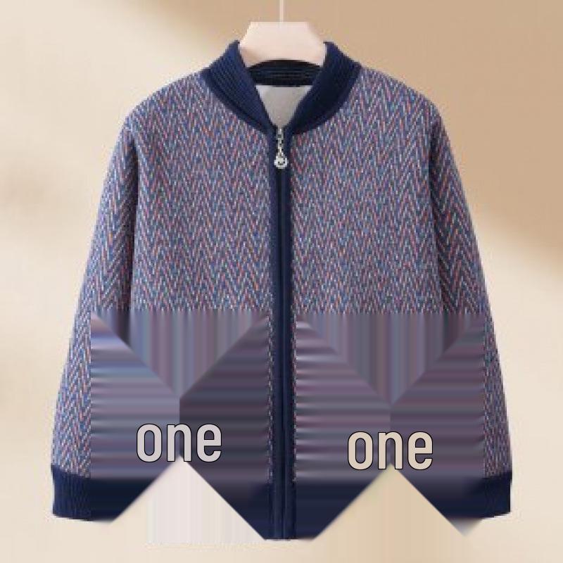 Autumn Knit Cardigan for Elders: Cozy, Fleece-Lined, and Warm - Perfect for Mom or Grandma