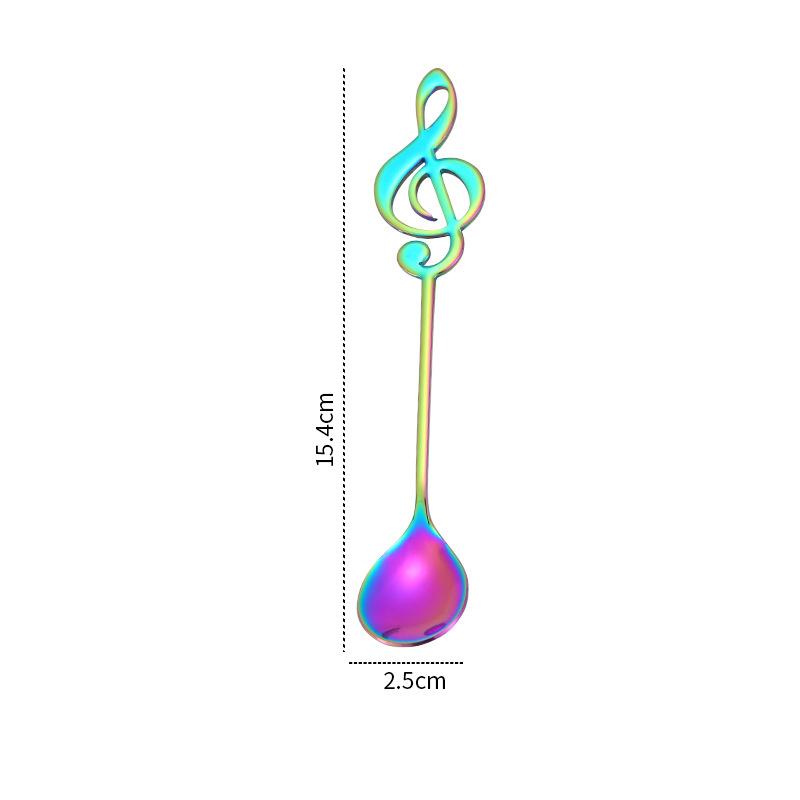 1/3/5/10pcs 304 Stainless Steel Musical Notes Coffee Spoon Stirring Cup Spoon Music Stick Ice Cream Gift Spoon