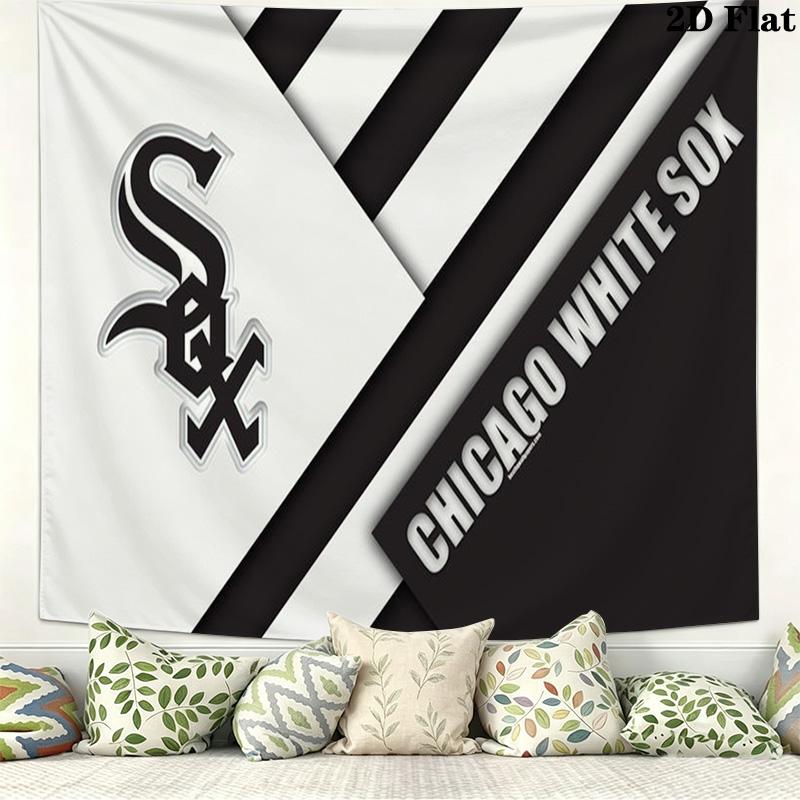 Chicago White Sox Wall Tapestry Aesthetic Wall Hanging Printed Fabric Blanket Decorative Tapestries for Bedroom Living Room Home Decor