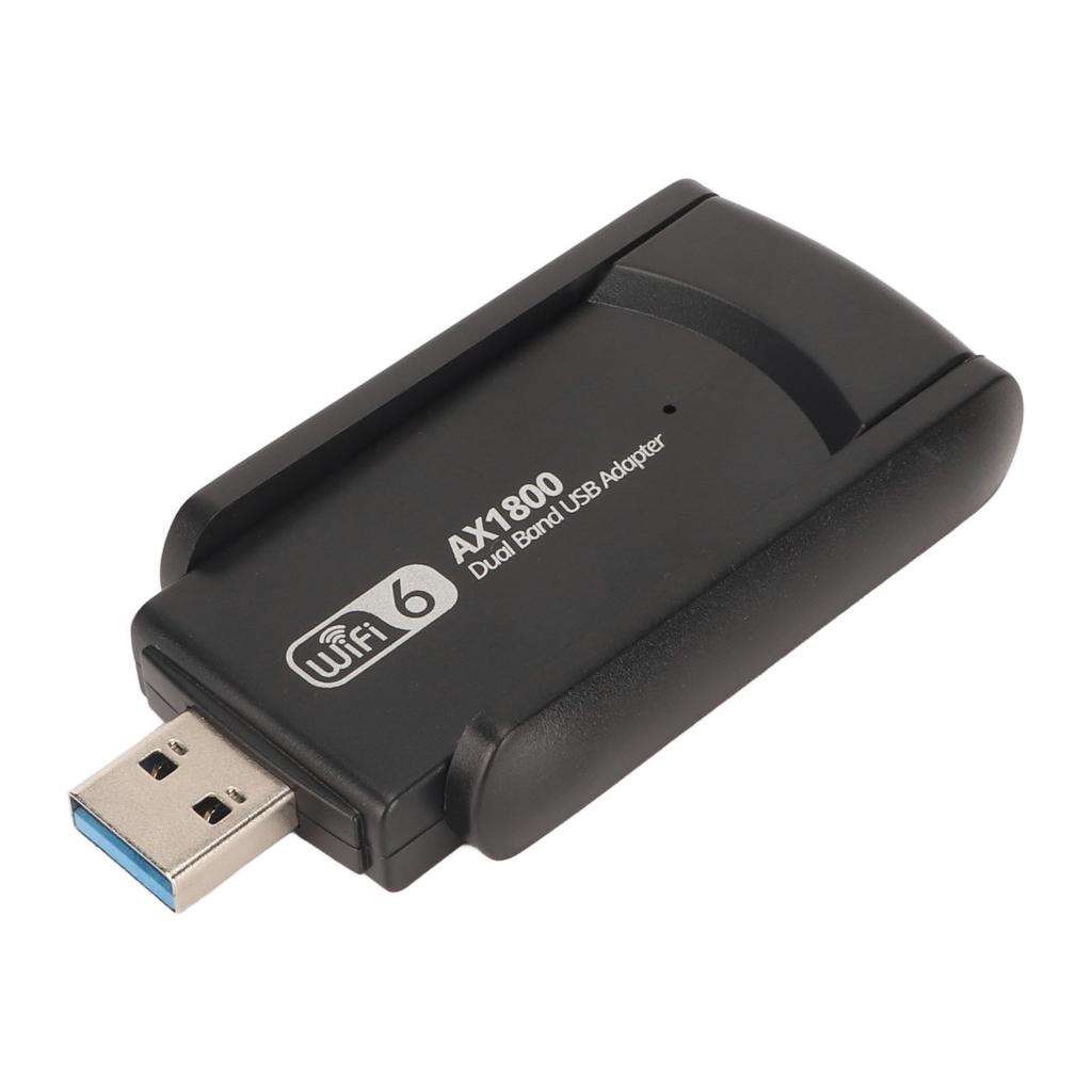 1800Mbps Dual Band WiFi Adapter with Dual 3dbi Antennas 2.4G 5G USB3.0 Plug and Play USB WiFi 6 Adapter for Laptops