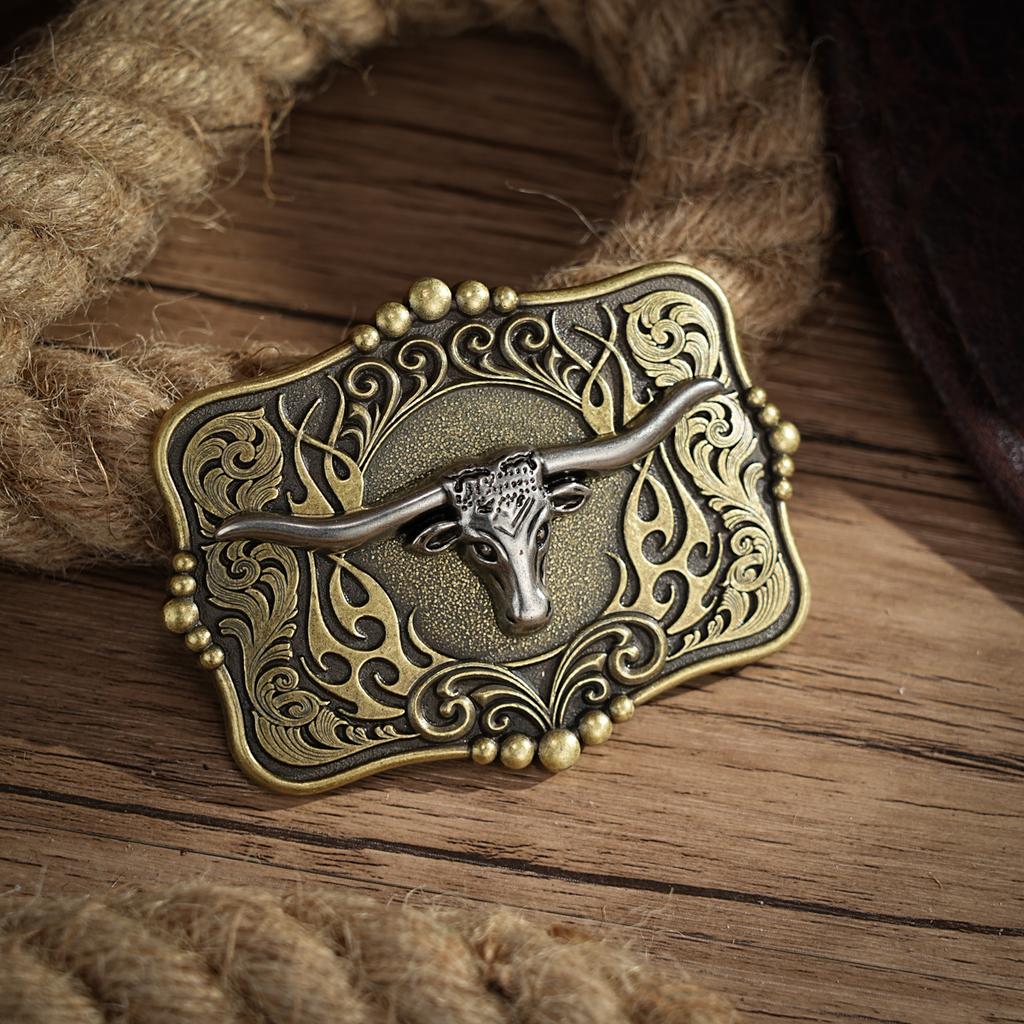 1PC Punk Wind Pressure Flower Alloy American Retro Belt Buckle Personalized Trend Western Cowboy Belt Buckle for Men and Women
