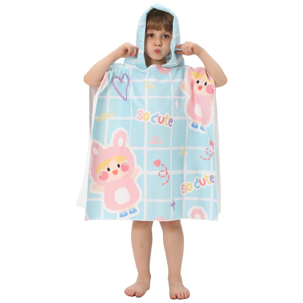 Prinzessin Dinosaurier Kinder Kapuzenbadetuch Mikrofaser Jungen Mädchen Strandtücher Meer Surfen Schnelltrocknend Surfponcho Bademantel Kind Anime