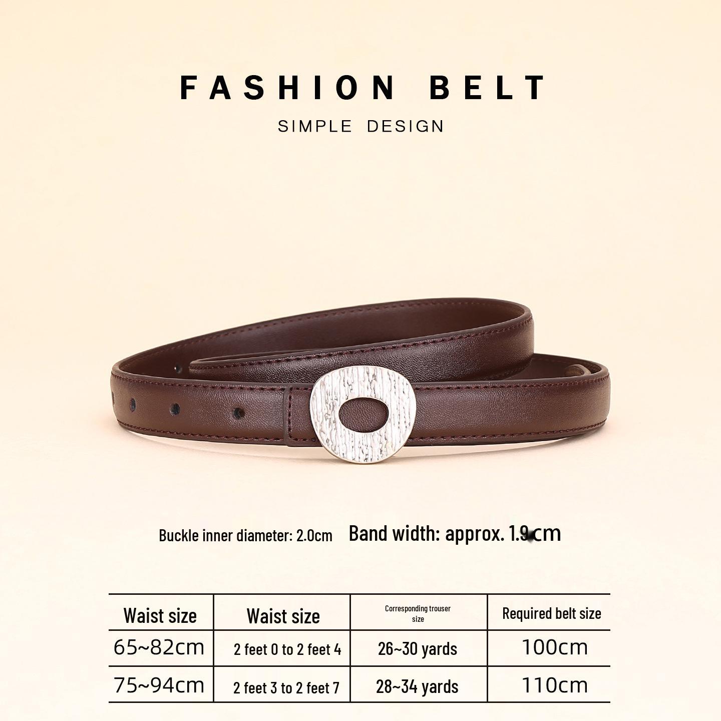 

Women s Versatile Cowhide Belt with Silver Buckle - Elegant, High-End, Decorative Fashion for Jeans 100cm