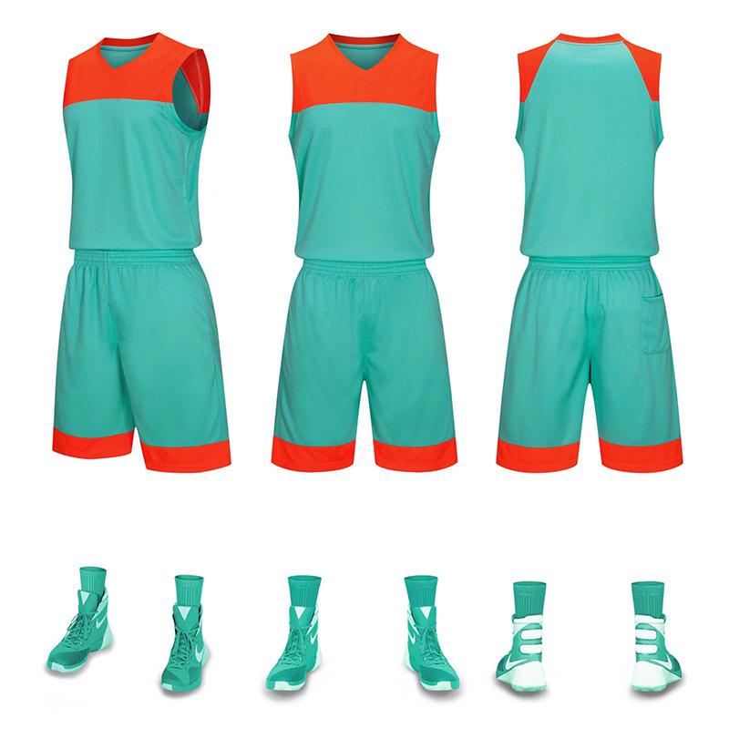 Men's Reversible Basketball Uniform Set - Printed Team Jersey & Shorts