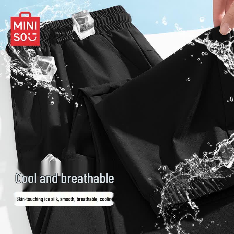 MINISO Men s Summer Loose Casual Outdoor Cargo Pants L чёрный