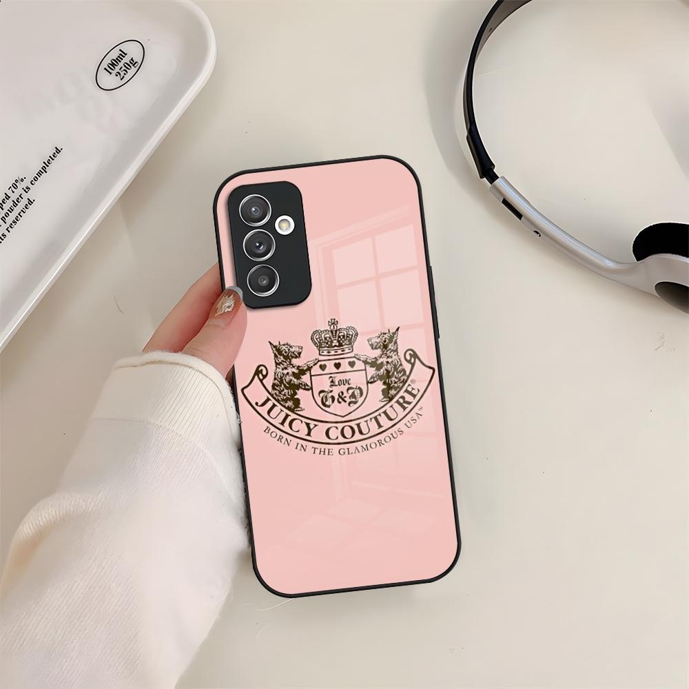 J-JuicysS Couture Phone Case Glass For Samsung S24 S26 S23 S20 S25 S21 S22 Ultra Fe Plus A05 A06 A16 A26 A36 A56 Coque