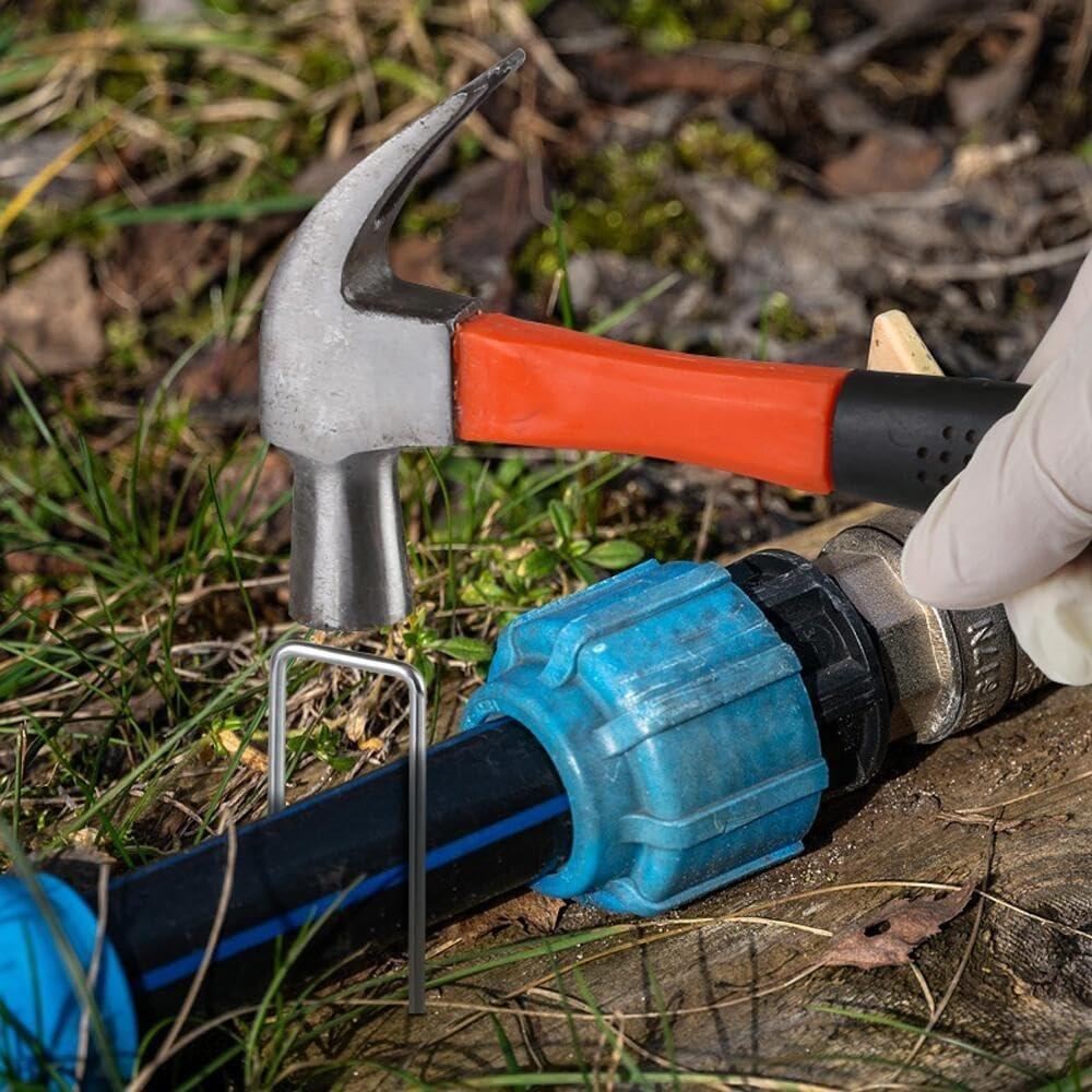 50 Garten-U-förmige Bodennägel, dick, 2,5 mm breit, 4 cm lang, 10 cm große U-förmige Bodennägel