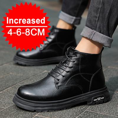 Moda Erkekler Resmi Hakiki Deri Günlük Ayakkabılar Erkek Spor Ayakkabıları Rahat Platform Erkek Ayakkabıları Görünmez Boy Uzatan Tabanlık 4-8CM