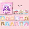 Stickers Book Handicrafts Creative Kids Stickers 15 Pages Toy Puzzle Reusable For Girls Cartoon Princess Make A Face Stickers