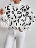 Leopard Print Jacquard Round Neck Women's Knit Sweater - Fashionable Spring & Autumn Pullover
