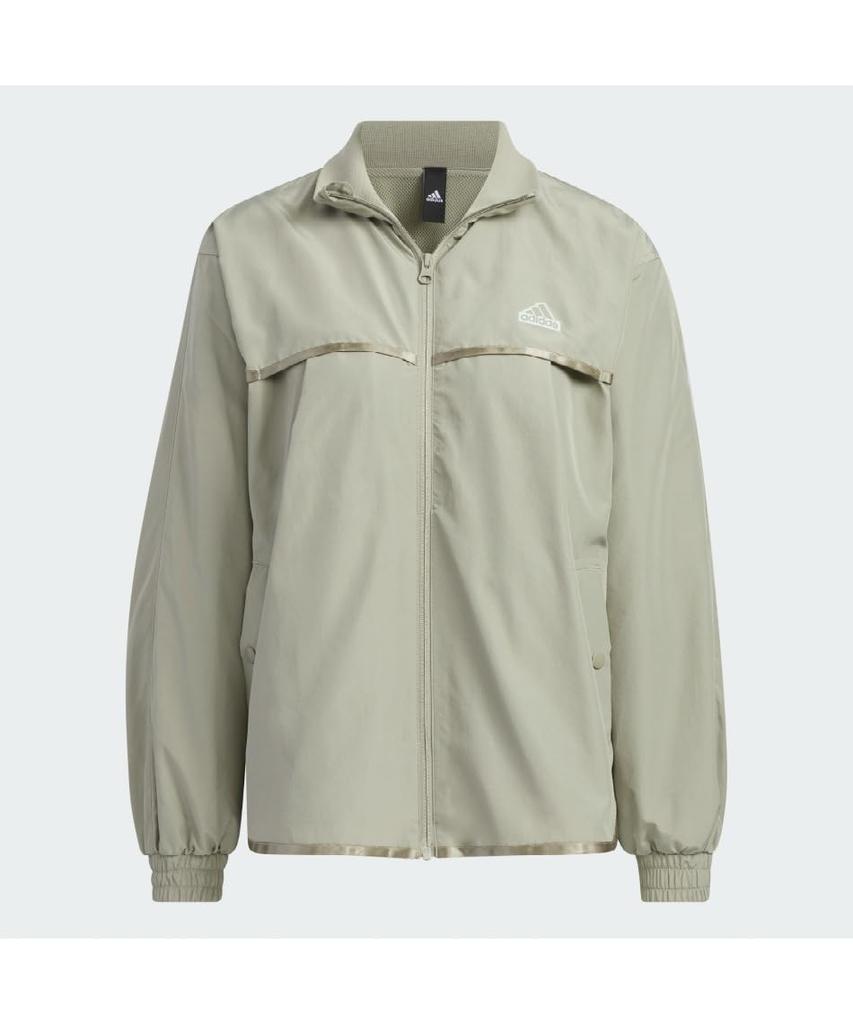 Adidas Jersey Top Word Woven Silver Pebble Medium Jacket, Women's JSY16, (IM8733),