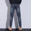 Spring and Autumn Men's Jeans Elastic Casual Straight Simple Versatile Trendy Youth Men's Long Pants