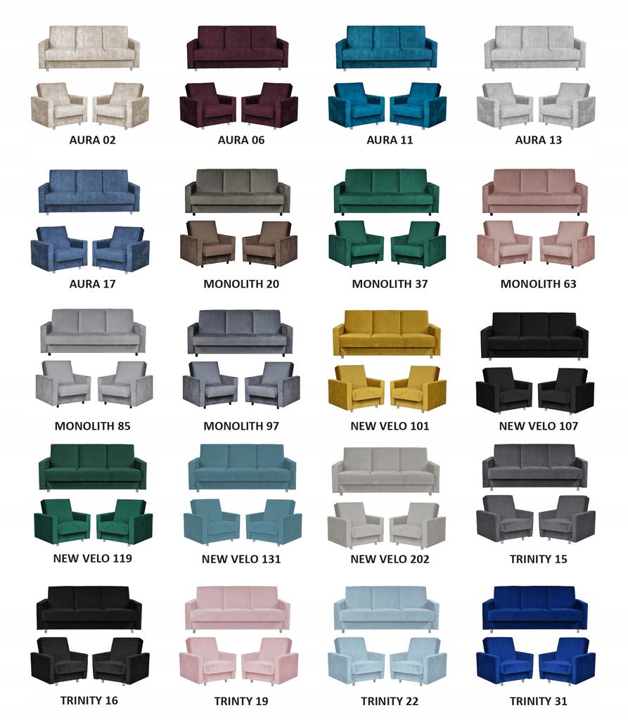 Alicja Lounge Furniture Set Sofa Bed Armchairs Family Meble Blue