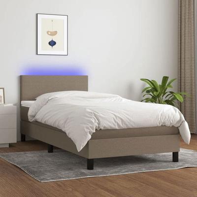 Maison Exclusive - Base a doghe per letto con materasso LED Taupe 100x200 cm Tessuto