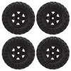 4Pcs RC Tires Rubber Plastic 55.5mm 1.0inch Black Tyres 1/24 RC Car Accessories for Axial SCX24