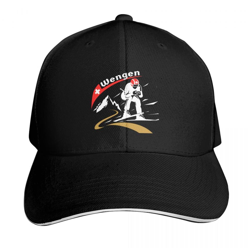 Skiing Downhill Skier Wengen Ski Baseball Cap tea Hat Cosplay foam party Hat Rave Unisexs Womens