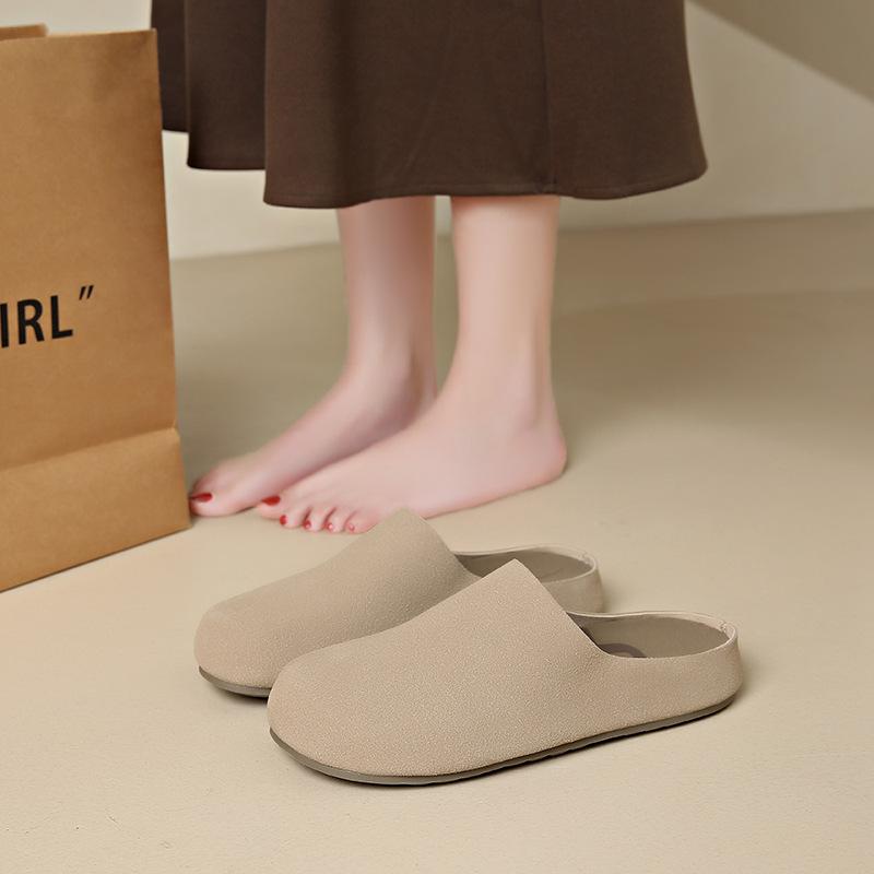 

Баотоу полутапочки женские осенние новые на плоской подошве с мягкой подошвой для беременных педали ленивые туфли тапочки 35