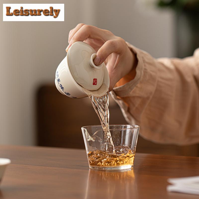 Retro Plant Ash Portable Travel Tea Set Boutique Koi Fish Set Of Cups 1 Pot 2 Cups Tea Maker Outdoor Tote Bag Accessories Craft