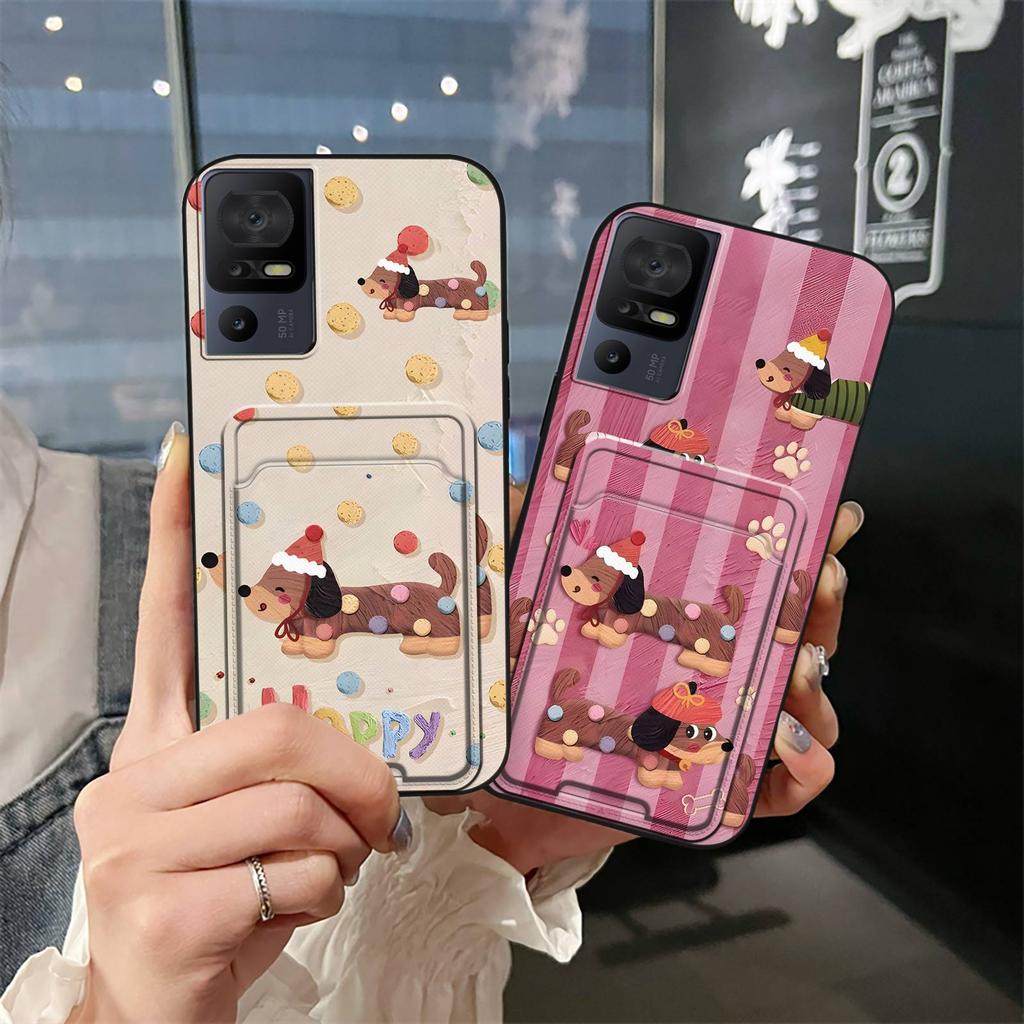 protective Silicone Phone Case For TCL 40SE/T610K Card sleeve Anti-knock Fashion Design Soft case TPU Waterproof Cover