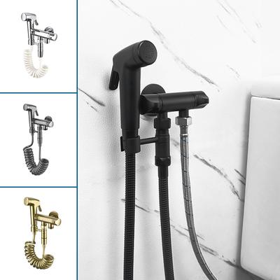 Ensemble Pulvérisateur Bidet Portatif Or Brossé ABS Aérographe Douche Pulvérisateur à Main Auto-Nettoyant Accessoires Bidet de Salle de Bain