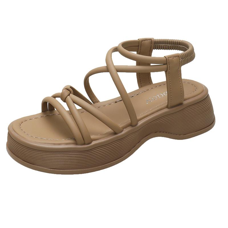 Sportsandalen 2025 Sommer neue Damenmode Wellenplattform Strandschuhe Muffin-Studentensandalen Plattform