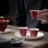 Lang Hong Bronzefarbene Teetasse, kleine Keramik-Teetasse, Herbstwasserorchidee elegante einzelne Teetasse
