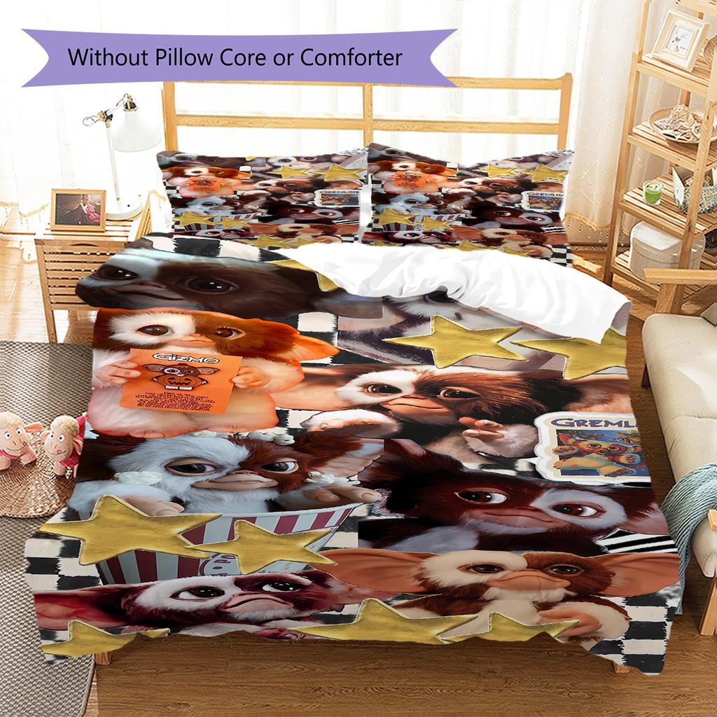Gremlins Pattern Bedding,Quilt Set Quilt Cover Pillowcase Home Birthday Gift (1 * duvet cover + 2 * pillowcase, without core)