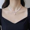 Vintage French Double-Layer Small Pearl Necklace Women's Clavicle Chain Jewelry