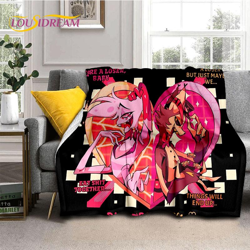 2025 H-Hazbin Hotel Charlie Cartoon Soft Blanket,Soft Throw Blanket for Home Bedroom Bed Sofa Picnic Travel Cover Child Gift